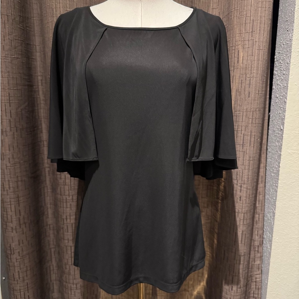 Tahari ASL Cape Sleeve Top in Black - Size S 
New with Tag